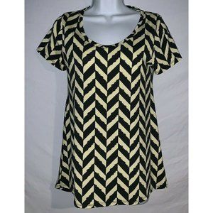 Lularoe Womens Classic T Shirt Top Black Yellow Size XXS Short Sleeve T-shirt